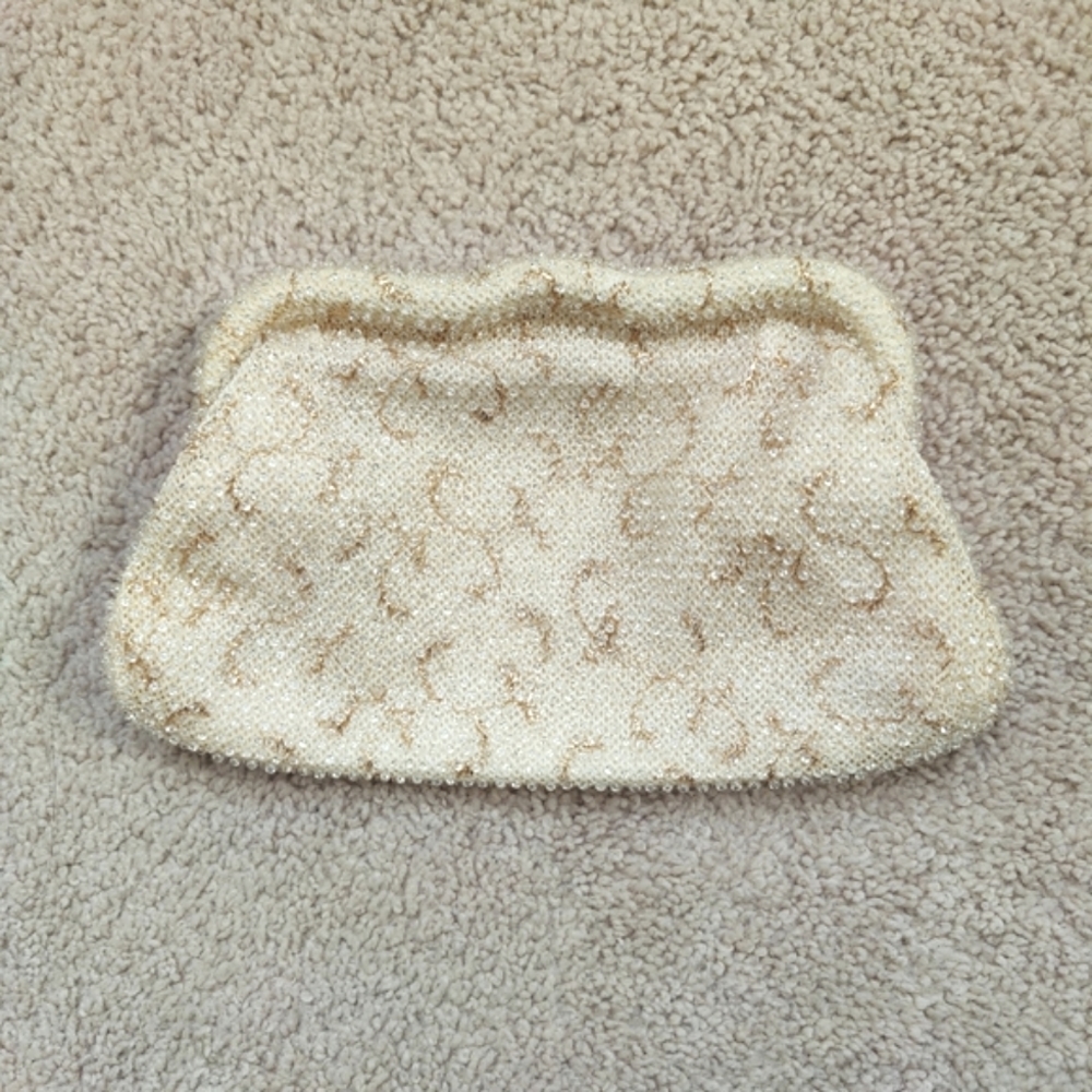 Corde Bead Cream Clutch
